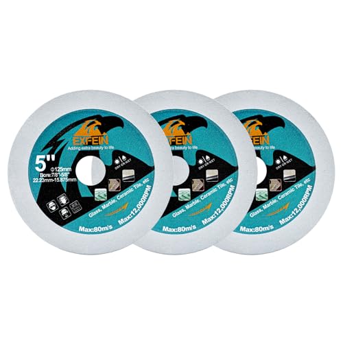 EXFEIN Glas-Trennscheibe, 125 mm, 3 Stück, ultradünn, Diamanttrennscheibe für Glas, Jade, Weinflaschen, Fliesen, Keramik, Marmor EXFEIN Glas-Trennscheibe, 125 mm, 3 Stück, ultradünn, Diamanttrennscheibe für Glas, Jade, Weinflaschen, Fliesen, Keramik, Marmor von EXFEIN