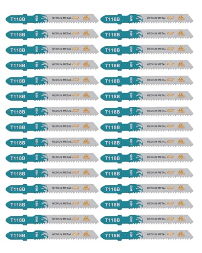 EXFEIN Stichsägeblätter-Set, 30 Stück, HSS Stichsägeblätter für Metall (T118B) von EXFEIN