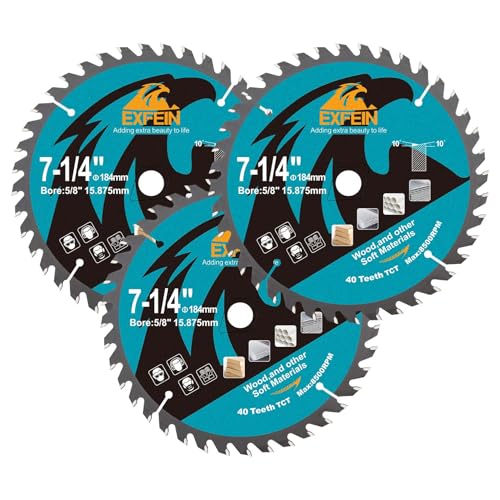 Trennscheibe für Holz, EXFEIN 184 mm, 3 Stück, kompakt, Hartmetallzähne 40T TCT, allgemeine Verwendung zum Schneiden in Holz, Kunststoff und Verbundwerkstoffen Trennscheibe für Holz, EXFEIN 184 mm, 3 Stück, kompakt, Hartmetallzähne 40T TCT, allgemeine Verwendung zum Schneiden in Holz, Kunststoff und Verbundwerkstoffen von EXFEIN