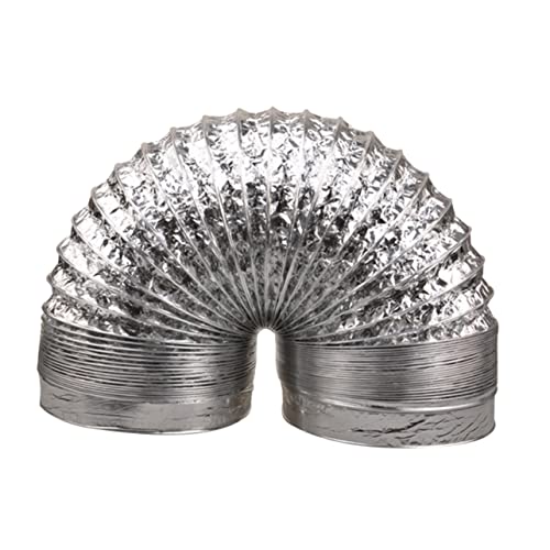 EXHUMKY 1 Stück Aluminiumfolie Luftkanal Kanalschlauch Folienschlauch Küchenabflussschlauch Ersatz Entlüftungsschlauch verlängern Lüfter flexibles Lüftungsrohr Silver von EXHUMKY