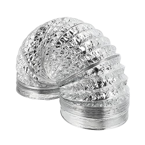 EXHUMKY 1 Stück Aluminiumfolie Teleskopischer Abluftkanal für Küchenhaube Flexibler Luftschlauch Doppellagig Langlebig Feuerfest für Lüftungsanwendungen von EXHUMKY