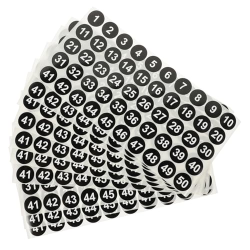 EXHUMKY 10 Blatt Nummerierte Selbstklebende Zahlenaufkleber Rund Schwarze Vinyl Etiketten zur Praktischen Sortierung und Klassifizierung von Lager Flächen und Gegenständen EXHUMKY 10 Blatt Nummerierte Selbstklebende Zahlenaufkleber Rund Schwarze Vinyl Etiketten zur Praktischen Sortierung und Klassifizierung von Lager Flächen und Gegenständen von EXHUMKY