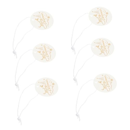 EXHUMKY 100 Stück Geschenkverpackungsanhänger Weihnachts -tag Urlaub Drinnen Fröhlich Weihnachten Dekorative Tags Dekorationen Name Weihnachtsdekoration Rosa Hängend Weiß Papier von EXHUMKY