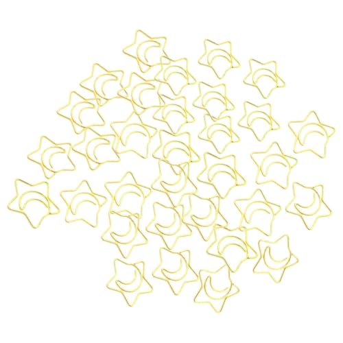 EXHUMKY 100 Stück Mini Stern Metallklammern Kreative Kleine Büroklammern für Dokumente Lesezeichen DIY Bastelclips Goldfarbene Praktische Papierclips EXHUMKY 100 Stück Mini Stern Metallklammern Kreative Kleine Büroklammern für Dokumente Lesezeichen DIY Bastelclips Goldfarbene Praktische Papierclips von EXHUMKY