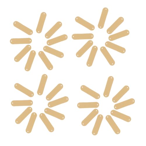 EXHUMKY 100 Stück PU Leder Etiketten Gelb Blanko Lederlabels mit Löchern zum Annähen für DIY Kleidung Hüte Handarbeit Sewing Tags Langlebig und Vielseitig für Mode Dekoration von EXHUMKY
