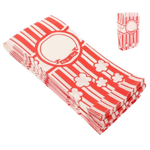 EXHUMKY 100 Stück Popcorn Tüten Ölbeständige Papiertüten für Snacks Party und Geburtstagsfeiern für Popcorn Süßigkeiten und von EXHUMKY