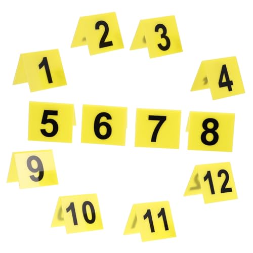 EXHUMKY 12 Stück Nummernschild Tatortmarkierungen Spielnummer-marker Tatortnummern Halloween-tatortdekorationen -halloween-dekorationen Partydekorationen Für Den Gelb von EXHUMKY