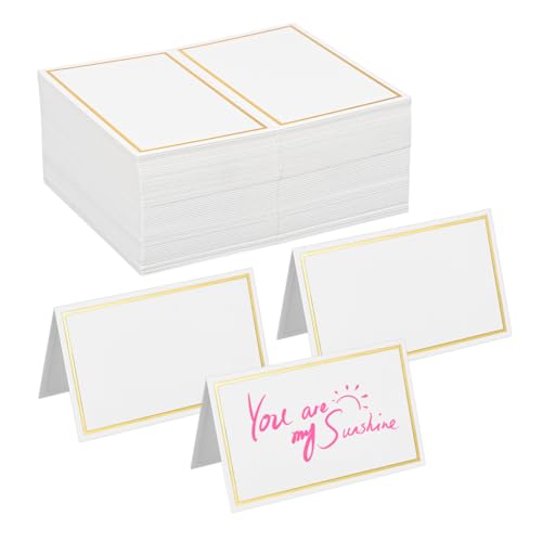 EXHUMKY 120 Stück Tischkarte mit Heißprägung Hochzeitstischdekor Platzkarten mit Hochzeitsnamen Hochzeitstischkarten Namenskarten für Tischdekoration leere Sitzplatzkarten Papierstau von EXHUMKY