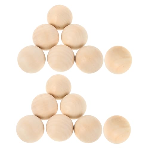 EXHUMKY 15-teiliges Handgefertigtes Hockey-Set Aus Massivem Hartholz Schwedisches Stickhandling Unbehandeltes Holz Nicht Springender Unihockeyball Für Trainingsspiele von EXHUMKY