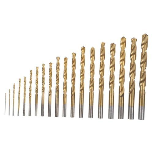 EXHUMKY 19 Teiliges Bohrer Set aus Hochgeschwindigkeitsstahl Spiralbohrer mit Geradem Schaft Langlebig und Verschleißfest Präzises Metallbohren für Holz Kunststoff und von EXHUMKY