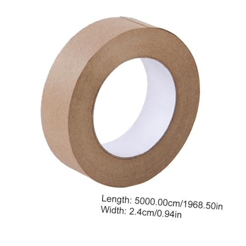 EXHUMKY 2 Rollen Wasseraktiviertes Kraftpapier Klebeband Umweltfreundliches Verpackungsband Selbstklebend Reißfest Vielseitiges Dichtband für Kartonversiegelung und DIY Gebrauch von EXHUMKY