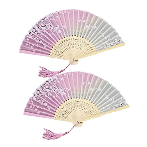 EXHUMKY 2 Stück Faltbarer Antiker Fächer im Chinesischen Stil Eleganter Tanzfächer für Partys Hochzeiten Dekoration für Zuhause von EXHUMKY