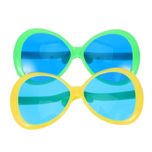 EXHUMKY 2 Stücke Gigantische Sonnenbrillen für Hawaiianische Strandpartys Lustige Foto Requisiten Übertriebene Design Sonnenbrillen für Sommerveranstaltungen und Leicht und Tragbar Bunte von EXHUMKY