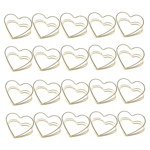 EXHUMKY 20 Stück Teiliges Metall Kartenhalter Doppelter Herz form Memo Clip Notizhalter Tischkartenhalter Namensschildhalter für Büro Hochzeit Party von EXHUMKY