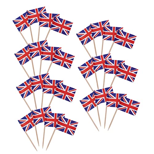 EXHUMKY 200 Stück Dekorative Zahnstocher Flaggen Vielseitige Cupcake Topper und Torten Deko für Feste und Veranstaltungen als Party Zubehör von EXHUMKY