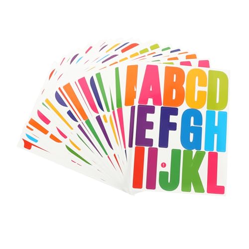 EXHUMKY 24 Blatt Selbstklebende Buchstabenaufkleber Wasserfeste Diy Buchstaben Sticker für Kreative Projekte Geeignet für Briefkästen Notizbücher und Installieren Entfernen von EXHUMKY