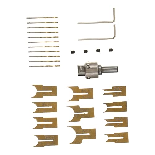 EXHUMKY 24Stücke Teiliges DIY Holzperlenmacher Set Ringbohrer und Fräser für Buddha Perlen Schmuckherstellung und Holzkunstwerke für Handwerksprojekte und Kreative DIY von EXHUMKY