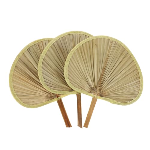 EXHUMKY 3 Stück Handgemachte Wanddekoration Fächer Umweltfreundliche Japanische Fächer aus Naturmaterialien für Sommer Partys und Strand von EXHUMKY