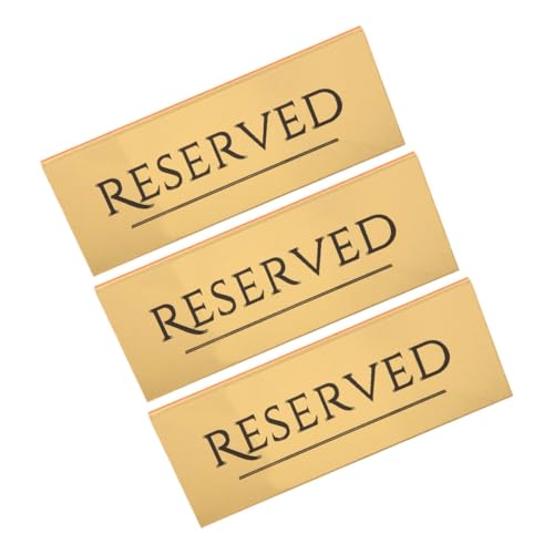 EXHUMKY 3 Stück Reservierte Sitzplatzkarte Reservierungsschilder Für Tische Hochzeitsschilder Für Die Zeremonie Zeichen Für Reservierte Sitzplätze Bankett Reservierte Karte Acryl Golden von EXHUMKY