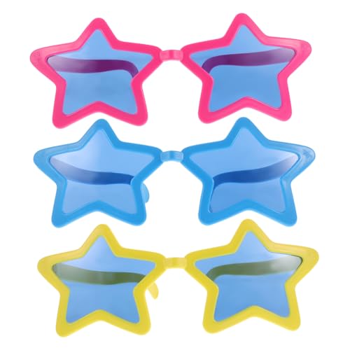 EXHUMKY 3 Stück Teiliges Sommerstrand Sternbrille Extravaganter Großer Stern Design Sonnenbrille für Hawaii Party Dekoration Foto Requisiten für Kindergeburtstagsfeiern Karneval und von EXHUMKY