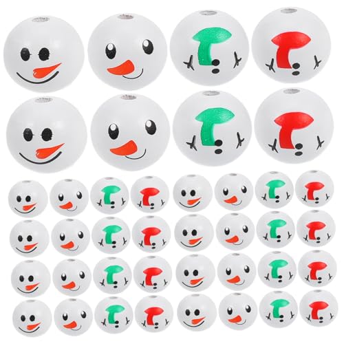 EXHUMKY 40 Stück Schneemann -Puppe lächelte Holzperlen Kunsthandwerk Dekorationen Schmuck Material Schneemann-Ornament-Handwerk Weihnachtsperlen aus Holz DIY-Perlen schneemann bausatz EXHUMKY 40 Stück Schneemann -Puppe lächelte Holzperlen Kunsthandwerk Dekorationen Schmuck Material Schneemann-Ornament-Handwerk Weihnachtsperlen aus Holz DIY-Perlen schneemann bausatz von EXHUMKY
