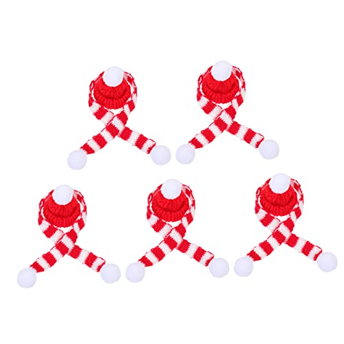 EXHUMKY 5sätze Weihnachtliche Weinflaschen-dekoration Teiliges Mit Mütze Und Schal Geschenkverpackung Für Weihnachtsfeiern Geeignet Für Weinflaschen Und -dekorationen von EXHUMKY