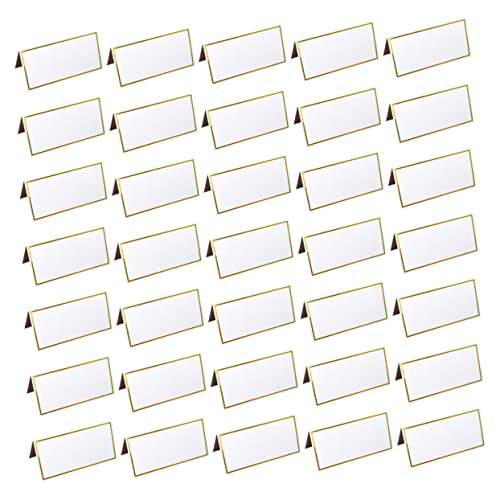 EXHUMKY 50Stücke Dekorative Platzkarten mit Goldrand Multifunktionale Tischkarten für Hochzeiten und Partys Leicht Beschriftbar Hochwertiges für Besondere von EXHUMKY