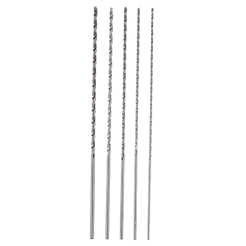 EXHUMKY 5Stücke Extra Lange Bohrer Set Teilig Hochgeschwindigkeitsstahl für Metall und Holzarbeiten mit Titanbeschichtung für Verbesserte Schneidleistung und Langlebigkeit von EXHUMKY