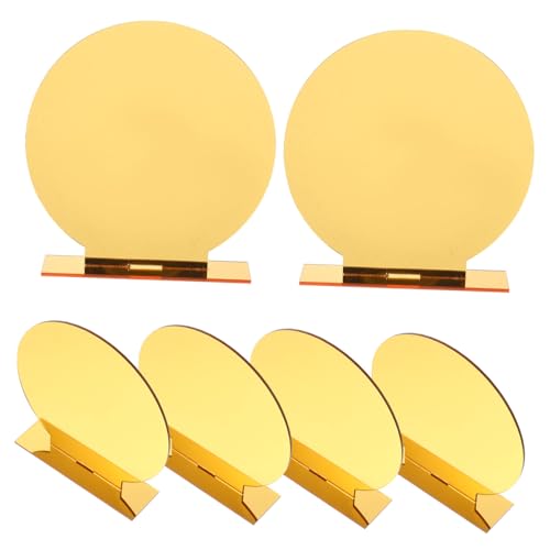 EXHUMKY 6 Sätze Tischkarte Rezeption wünschen Party Inhaber der Tabellennummer Tischschild Stand großes Acrylschild Stehtisch Nummernschild Hochzeits -Acrylschilder Golden von EXHUMKY