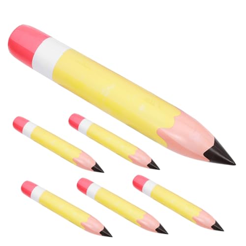 EXHUMKY 6 Stück Aufblasbare Bleistift Dekoration aus PVC für Schulanfang Große Wetterfeste Bleistiftballons zur Gestaltung von Klassenzimmern und Feiern von EXHUMKY