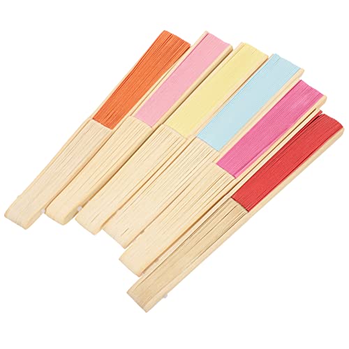 EXHUMKY 6 Stück Faltbare Diy Malpapier Fächer Bunte Bastel Fächer für Gestalten Dekoration für Partys Geburtstagsfeiern und Cosplay von EXHUMKY