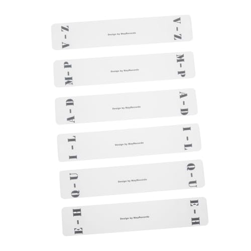 EXHUMKY 6 Stück Teiliges Acryl Schallplatten Trennkarten Z Transparente Horizontale CD Etiketten Langlebige Vinyl Record Divider Karten zur Schnellen und Praktischen Sortierung von EXHUMKY