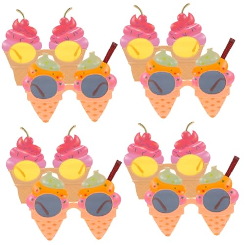 EXHUMKY 8 Stck. Hawaiian Party Sonnenbrillen Lustige Eiscreme Cartoon Brille für Leicht und für Fotografie und Feiern von EXHUMKY