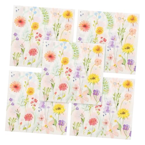 EXHUMKY Bedruckte Servietten Handtücher Für Badezimmer Servietten Aus Seidenpapier Hochzeitsservietten Für Den Empfang Tischdecken Geblümte Stoffservietten Jungfräulicher Zellstoff von EXHUMKY
