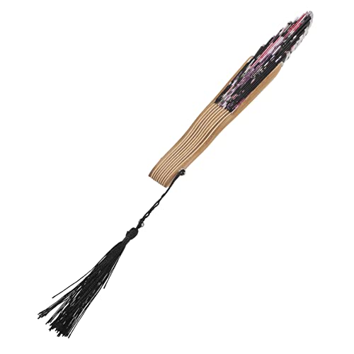 EXHUMKY Faltbarer Handfächer aus Holz im Japanischen Stil Dekorativer Klappfächer für Partys Hochzeiten und Diy Dekoration Langlebig und Tragbar für Sommer und Aufführungen von EXHUMKY