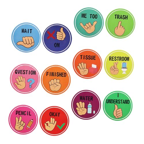EXHUMKY Handzeichen Poster für Unterricht Hinweise für Nonverbale Kommunikation für Kindergarten und Grundschule Dekorative Wandgestaltung Einfach Anzubringen Vielseitig Einsetzbar von EXHUMKY