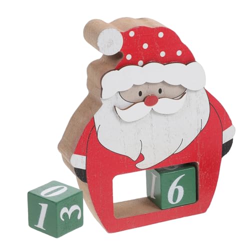 EXHUMKY Holzschlingen Countdown-Kalenderblock Holzblock-Kalender Countdown-Kalender Weihnachtsmann-Tischdekoration Tagesplaner 2024 Tischkalender aus Holz hölzern rot EXHUMKY Holzschlingen Countdown-Kalenderblock Holzblock-Kalender Countdown-Kalender Weihnachtsmann-Tischdekoration Tagesplaner 2024 Tischkalender aus Holz hölzern rot von EXHUMKY