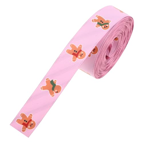 EXHUMKY Weihnachtsbaumschmuckband Party-DIY-Band Packband Partyverpackungsband Verpackungsband für weihnachtsverpackungsband Geschenkband verpacken Heimgeschenkband Polyester Rosa von EXHUMKY