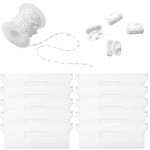 10 Stück 127mm Lamellenvorhang Beschwerungsplatte mit 10m Vertikal Rollokette Endloskette und 4 Kettenverbinder, Lamellenvorhang Ersatzteile Set, Bodenplatte für Vorhang Tür Fenster Zubehör (Weiß) 10 Stück 127mm Lamellenvorhang Beschwerungsplatte mit 10m Vertikal Rollokette Endloskette und 4 Kettenverbinder, Lamellenvorhang Ersatzteile Set, Bodenplatte für Vorhang Tür Fenster Zubehör (Weiß) von EXIN DECHEN