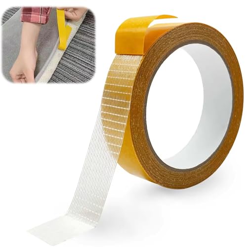 EXIN DECHEN Teppichklebeband Doppelseitig, 10mx25mm Doppelseitiges Klebeband Extra Stark, Gewebeband, Transparentes Net Doppelklebeband, Multifunktionales Klebeband für Foto Wand Küche Zuhause Schule EXIN DECHEN Teppichklebeband Doppelseitig, 10mx25mm Doppelseitiges Klebeband Extra Stark, Gewebeband, Transparentes Net Doppelklebeband, Multifunktionales Klebeband für Foto Wand Küche Zuhause Schule von EXIN DECHEN