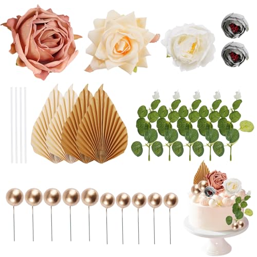 EXIN DECHEN 28 Stück Boho Kuchendekorationsset, Tortendeko Blumen Wiederverwendbare Torten Deko Boho Geburtstagskuchen-Deko mit Goldakzenten für Babyparty Hochzeitstorte Geburtstag Kommunion Taufe EXIN DECHEN 28 Stück Boho Kuchendekorationsset, Tortendeko Blumen Wiederverwendbare Torten Deko Boho Geburtstagskuchen-Deko mit Goldakzenten für Babyparty Hochzeitstorte Geburtstag Kommunion Taufe von EXIN DECHEN
