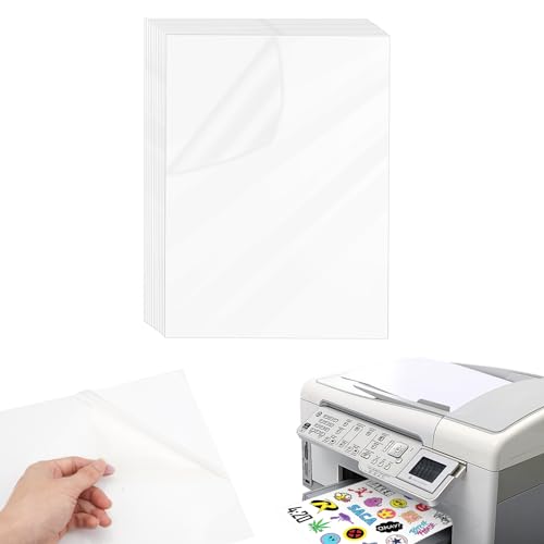 10 Stück Bedruckbare Klebefolie Transparent,Stickerpapier zum Selbst Drucken A4 Bedruckbares Vinyl Anti-Blaulicht,Reißfest Selbstklebende Bedruckbare Folie Kompatibel mit Tintenstrahl und Laserdrucker 10 Stück Bedruckbare Klebefolie Transparent,Stickerpapier zum Selbst Drucken A4 Bedruckbares Vinyl Anti-Blaulicht,Reißfest Selbstklebende Bedruckbare Folie Kompatibel mit Tintenstrahl und Laserdrucker von EXIN DEHCEN