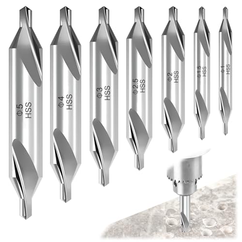 7 Stück Zentrierbohrer, Zentrierbohrer Metall Set, Hss Edelstahl Zentrierbohrer, 60 Grad Winkel Zentrum Bohrer Set, Senker Anbohrer, für Drehmaschine, Metallbearbeitung(1.0/1.5/2.0/2.5/3.0//4.0/5.0mm) 7 Stück Zentrierbohrer, Zentrierbohrer Metall Set, Hss Edelstahl Zentrierbohrer, 60 Grad Winkel Zentrum Bohrer Set, Senker Anbohrer, für Drehmaschine, Metallbearbeitung(1.0/1.5/2.0/2.5/3.0//4.0/5.0mm) von EXIN DEHCEN