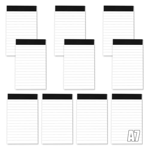 EXIN DEHCEN 10 Stück Notizblock A7, Kleine Notizblöcke, Liniert Nachfülleinlagen Notizzettel, Mini Schreibblock, 30 Blatt Pro Block Notizblock, für Arbeit, Studie, Schule, Büro, Haushalt von EXIN DEHCEN