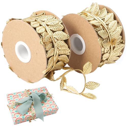 EXIN DEHCEN 2 Rollen Künstliche Reben Blätter Streifen Geschenkband, 22 Yards Langes Goldfarbenes Blätterband für Girlanden, Blätter Blattband für Dekoration, Künstliches Blattband für DIY Handwerk EXIN DEHCEN 2 Rollen Künstliche Reben Blätter Streifen Geschenkband, 22 Yards Langes Goldfarbenes Blätterband für Girlanden, Blätter Blattband für Dekoration, Künstliches Blattband für DIY Handwerk von EXIN DEHCEN