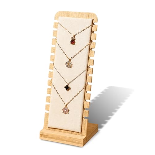 Kettenständer Schmuck, 12 Slots Schmuckständer Holz, Kettenhalter, Halsketten Aufbewahrung, Schmuckständer Ketten, Halskettenständer, Halsketten-Anzeigetafeln, für Halsketten Anhänger Armband Display Kettenständer Schmuck, 12 Slots Schmuckständer Holz, Kettenhalter, Halsketten Aufbewahrung, Schmuckständer Ketten, Halskettenständer, Halsketten-Anzeigetafeln, für Halsketten Anhänger Armband Display von EXIN DEHCEN