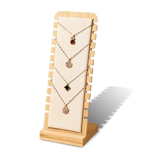 Kettenständer Schmuck, 12 Slots Schmuckständer Holz, Kettenhalter, Halsketten Aufbewahrung, Schmuckständer Ketten, Halskettenständer, Halsketten-Anzeigetafeln, für Halsketten Anhänger Armband Display von EXIN DEHCEN