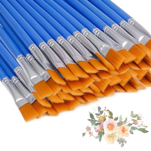 Kleine Flache Pinsel, 60 Stück Runde Flache Kleine Pinselset, 7mm Pinsel Klein, Nylon Paint Brush, Acryl Pinsel Set, Pinsel für Acrylfarben, Künstlerpinsel Set, für Details und Kunstmalerei (Blau) Kleine Flache Pinsel, 60 Stück Runde Flache Kleine Pinselset, 7mm Pinsel Klein, Nylon Paint Brush, Acryl Pinsel Set, Pinsel für Acrylfarben, Künstlerpinsel Set, für Details und Kunstmalerei (Blau) von EXIN DEHCEN