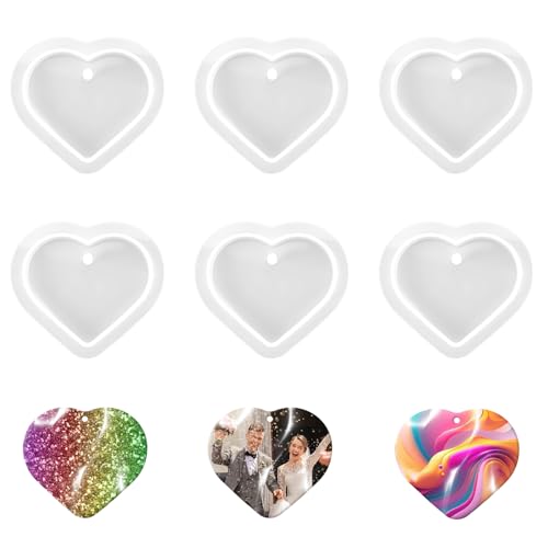 Silikonformen Gießformen Herz, 6 Stück Silikon Herzform, Herz Silikonform, Liebe Herz Epoxidharz Formen, Gießform Herz, Herzförmige Silikonform, für Bastelarbeiten, Kerzen, Seifen, Heimdekorationen Silikonformen Gießformen Herz, 6 Stück Silikon Herzform, Herz Silikonform, Liebe Herz Epoxidharz Formen, Gießform Herz, Herzförmige Silikonform, für Bastelarbeiten, Kerzen, Seifen, Heimdekorationen von EXIN DEHCEN