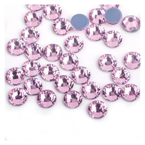 EXKURPOO Hotfix Strass Hot Fix Strasssteine ​​Flatback Kristall Hotfix Strass Glitzer Aufbügeln Strasssteine ​​Kleidungsstück(Lt Pink,SS10-1440pcs) von EXKURPOO